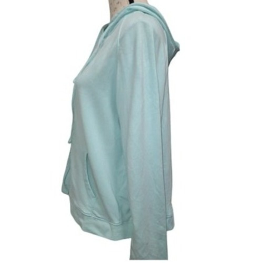 Cheetah Womens‎ Light Blue Zip Up Hoodie Jacket Large Sporty Activewear Casual - Picture 4 of 9